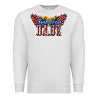 Oatmeal Heather American Babe With Sunflowers Premium Sweatshirt - LillyAllenDesigns
