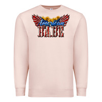 Pale Pink American Babe With Sunflowers Premium Sweatshirt - LillyAllenDesigns