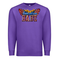 Purple American Babe With Sunflowers Premium Sweatshirt - LillyAllenDesigns