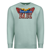 American Babe With Sunflowers Premium Sweatshirt | Teevron