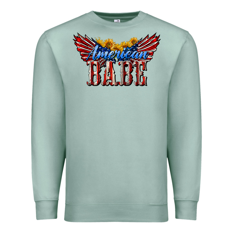 American Babe With Sunflowers Premium Sweatshirt by LillyAllenDesigns | Teevron