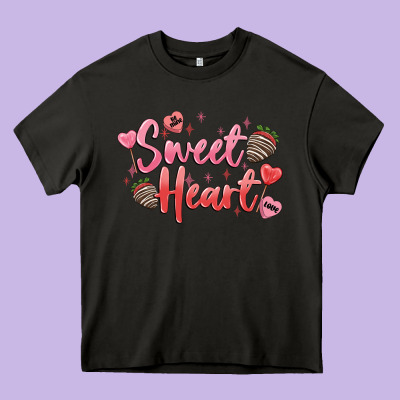 Sweet Heart Heavy Core Tee Designed By Maliassmallbusiness