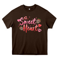 Chocolate Brown sweet heart Heavy Core Tee - MaliasSmallBusiness