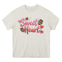 Cream sweet heart Heavy Core Tee - MaliasSmallBusiness