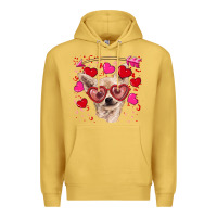 Antique Gold valentine's day  chihuahua Premium Hoodie - RanaPortraitStore
