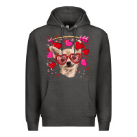 Charcoal Heather valentine's day  chihuahua Premium Hoodie - RanaPortraitStore
