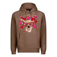 Chestnut valentine's day  chihuahua Premium Hoodie - RanaPortraitStore