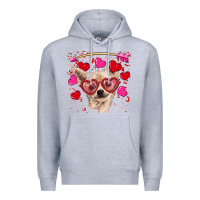 Heather Grey valentine's day  chihuahua Premium Hoodie - RanaPortraitStore