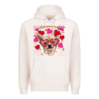 Pale Pink valentine's day  chihuahua Premium Hoodie - RanaPortraitStore