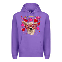 Purple valentine's day  chihuahua Premium Hoodie - RanaPortraitStore