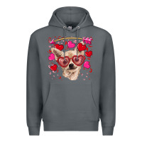 Rock valentine's day  chihuahua Premium Hoodie - RanaPortraitStore