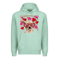 Seafoam valentine's day  chihuahua Premium Hoodie - RanaPortraitStore