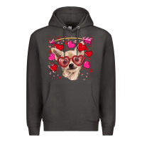 Smoke valentine's day  chihuahua Premium Hoodie - RanaPortraitStore