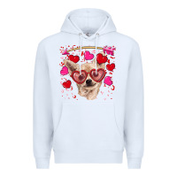 White valentine's day  chihuahua Premium Hoodie - RanaPortraitStore