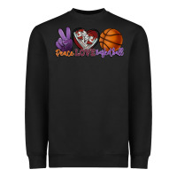 Black peace love basketball Heavyweight Sweatshirt - HowdyJamesFarm