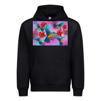 Black Flower Hummingbird Urban Hoodie - Artiststas