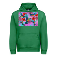 Emerald Flower Hummingbird Urban Hoodie - Artiststas