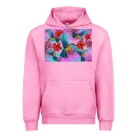 Fuchsia Pink Flower Hummingbird Urban Hoodie - Artiststas