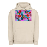 Pigment French Oak Flower Hummingbird Urban Hoodie - Artiststas