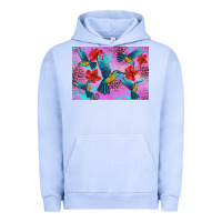 Pigment Grape Ice Flower Hummingbird Urban Hoodie - Artiststas