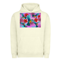 Pigment Pistachio Flower Hummingbird Urban Hoodie - Artiststas