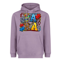 Lavender autism leopard frame para Heavyweight Hoodie - LillyAllenDesigns