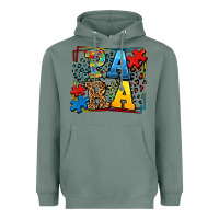 Sage autism leopard frame para Heavyweight Hoodie - LillyAllenDesigns