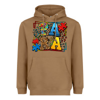 Toasted Coconut autism leopard frame para Heavyweight Hoodie - LillyAllenDesigns