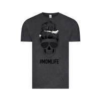 Vintage Black Black Glitter Cowhide Patterned Mom Skull Vintage Tee - Bettercallsaul