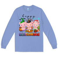 Colony Blue happy hallothanksmas pigs Long Sleeve Tee - texasbilliewilder