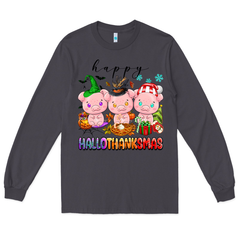 Happy Hallothanksmas Pigs Long Sleeve Tee by texasbilliewilder | Teevron