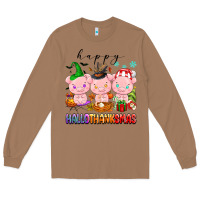 Toasted Coconut happy hallothanksmas pigs Long Sleeve Tee - texasbilliewilder