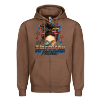 Chestnut All American nana messy bun Zipper Hoodie - FaDigitalArtStudio