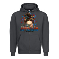 Smoke All American nana messy bun Zipper Hoodie - FaDigitalArtStudio