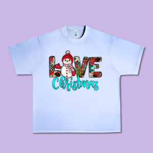Love Christmas Snowman Urban Heavy Tee Designed By Jahusdesignshop