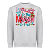 Heather Grey I love you to the moon and back Valentine's Day Heavyweight Sweatshirt - HowdyJamesFarm