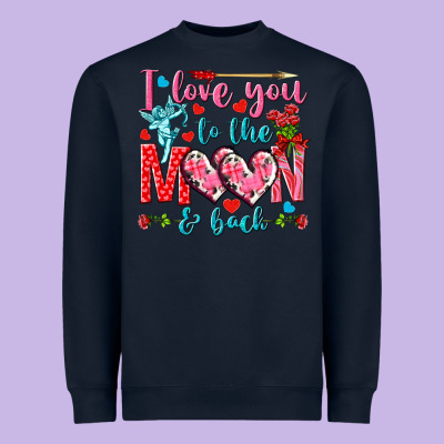 I Love You To The Moon And Back Valentine's Day Heavyweight Sweatshirt Designed By Howdyjamesfarm