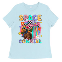 Baby Blue space cowgirl Ladies Tee - MaliasSmallBusiness