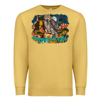 Antique Gold Happy Fall Y'all Owl Premium Sweatshirt - LillyAllenDesigns
