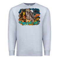 Heather Grey Happy Fall Y'all Owl Premium Sweatshirt - LillyAllenDesigns