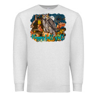 Oatmeal Heather Happy Fall Y'all Owl Premium Sweatshirt - LillyAllenDesigns