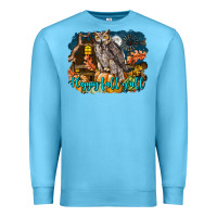 Ocean Blue Happy Fall Y'all Owl Premium Sweatshirt - LillyAllenDesigns