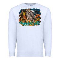 White Happy Fall Y'all Owl Premium Sweatshirt - LillyAllenDesigns