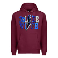 Burgundy Police wife Premium Hoodie - FaDigitalArtStudio