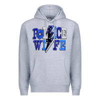 Heather Grey Police wife Premium Hoodie - FaDigitalArtStudio
