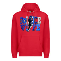 Red Police wife Premium Hoodie - FaDigitalArtStudio