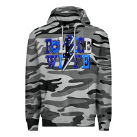 Slate Camo Police wife Premium Hoodie - FaDigitalArtStudio