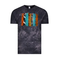Cloud Black Western Leopard Glitter Aztec Cowhide Pattern Brushstroke Vintage Tee - Bettercallsaul