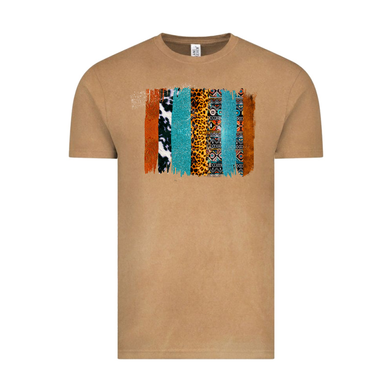 Western Leopard Glitter Aztec Cowhide Pattern Brushstroke Vintage Tee by Bettercallsaul | Teevron