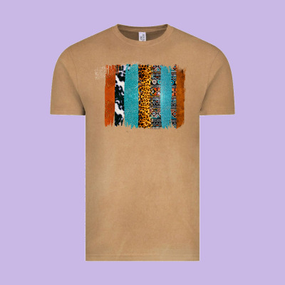 Western Leopard Glitter Aztec Cowhide Pattern Brushstroke Vintage Tee Designed By Bettercallsaul